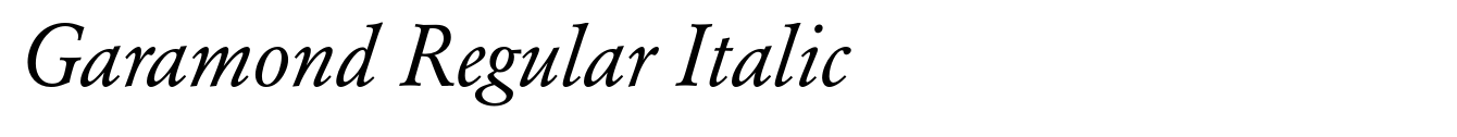 Garamond Regular Italic